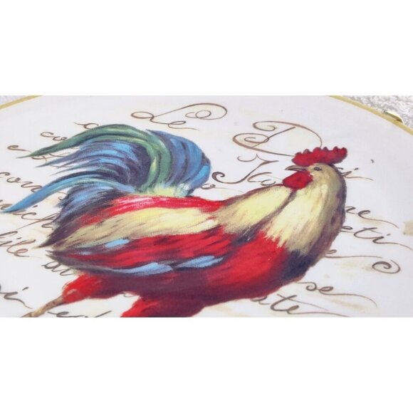 Decorative Plate Rooster Ceramica Cuore Italy 9" Ceramic Kitchen Decor Platter - Picture 6 of 9